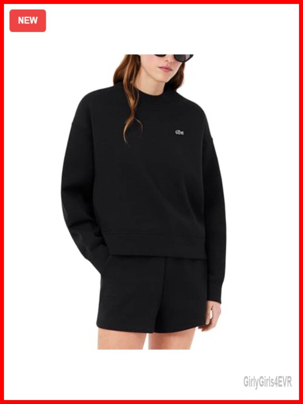 Oversized Organic Cotton Blend Sweatshirt Crew Neck Drop Shoulder